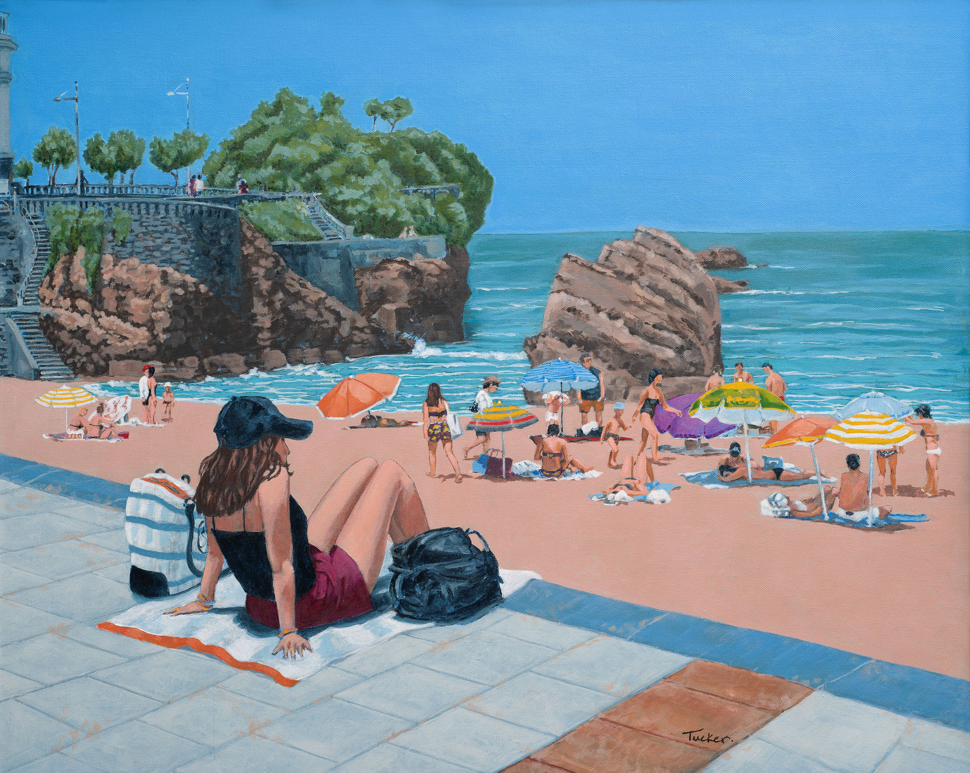 Busy Biarritz Beach